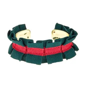 Ruffle Ribbon Cuff (Red/Green)