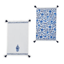 Load image into Gallery viewer, TWO'S COMPANY 2 Chic Blue Willow Dish Towels with embroidery
