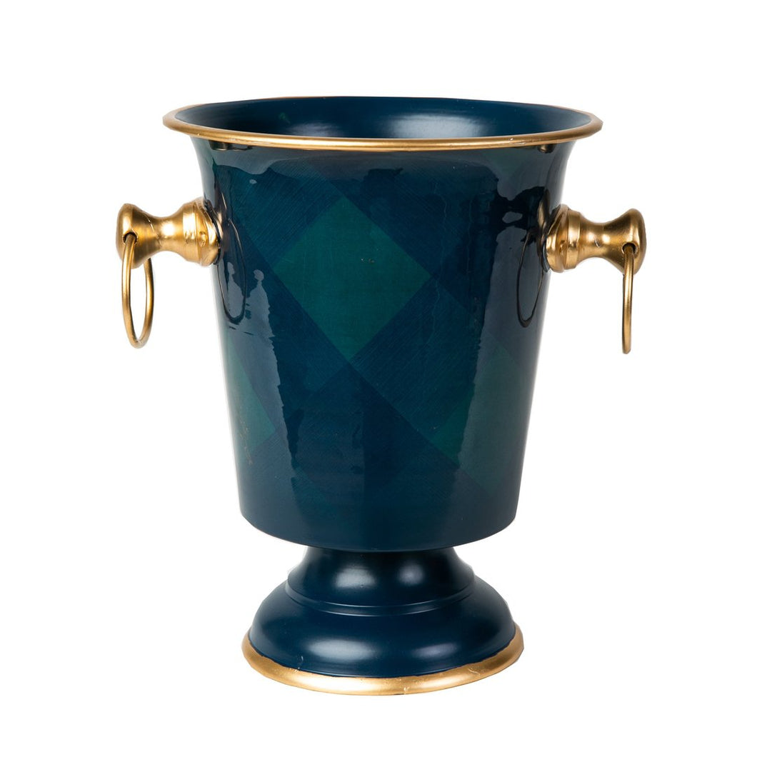 Sussex Plaid Enameled Ice Bucket