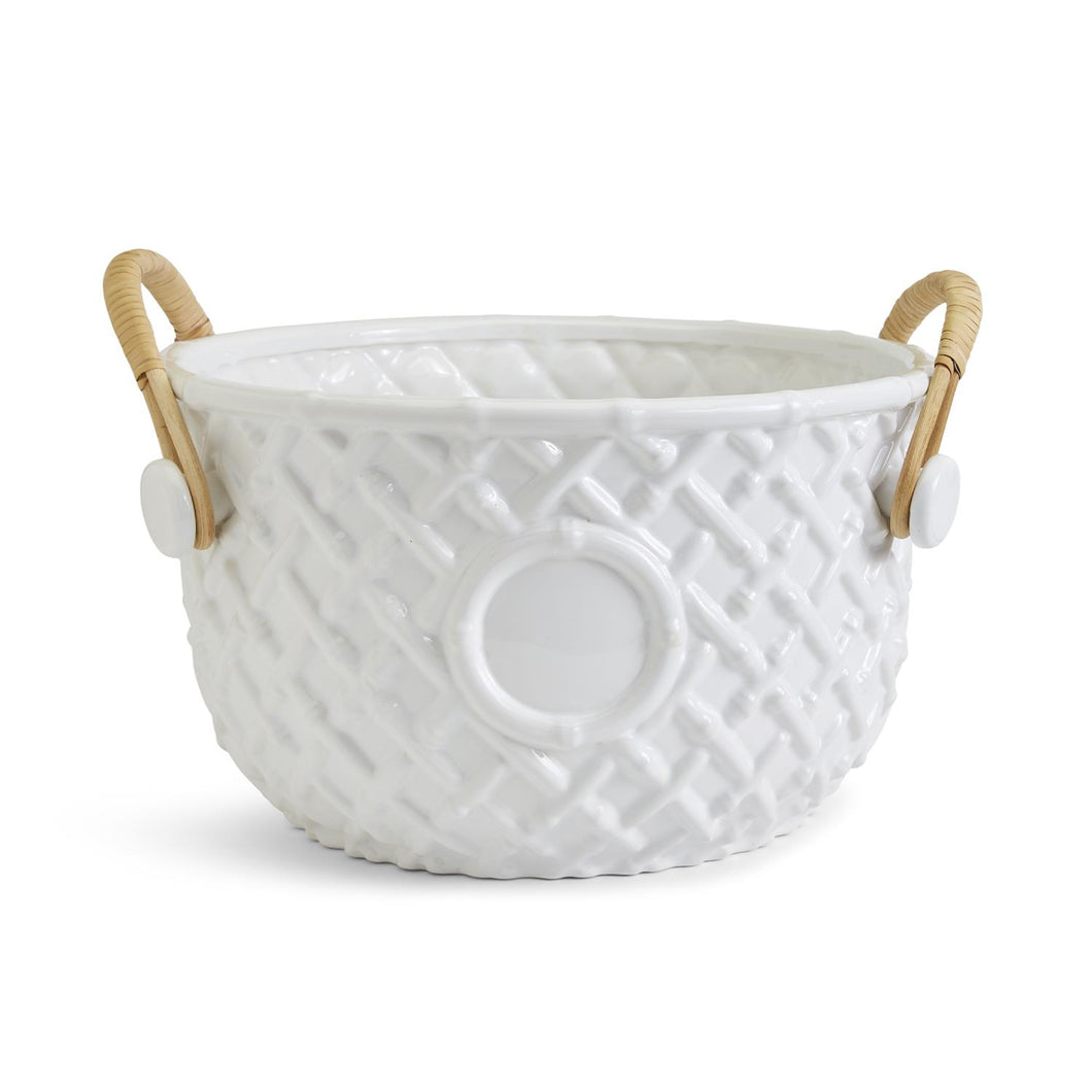 TWO'S COMPANY Faux Bamboo Party Bucket
