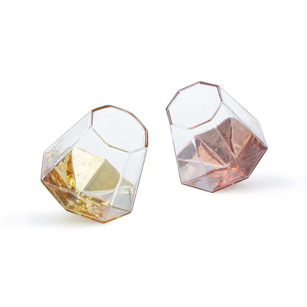 TWO'S COMPANY Diamond Glass Assorted 2 Colors: Gold and Rose Gold