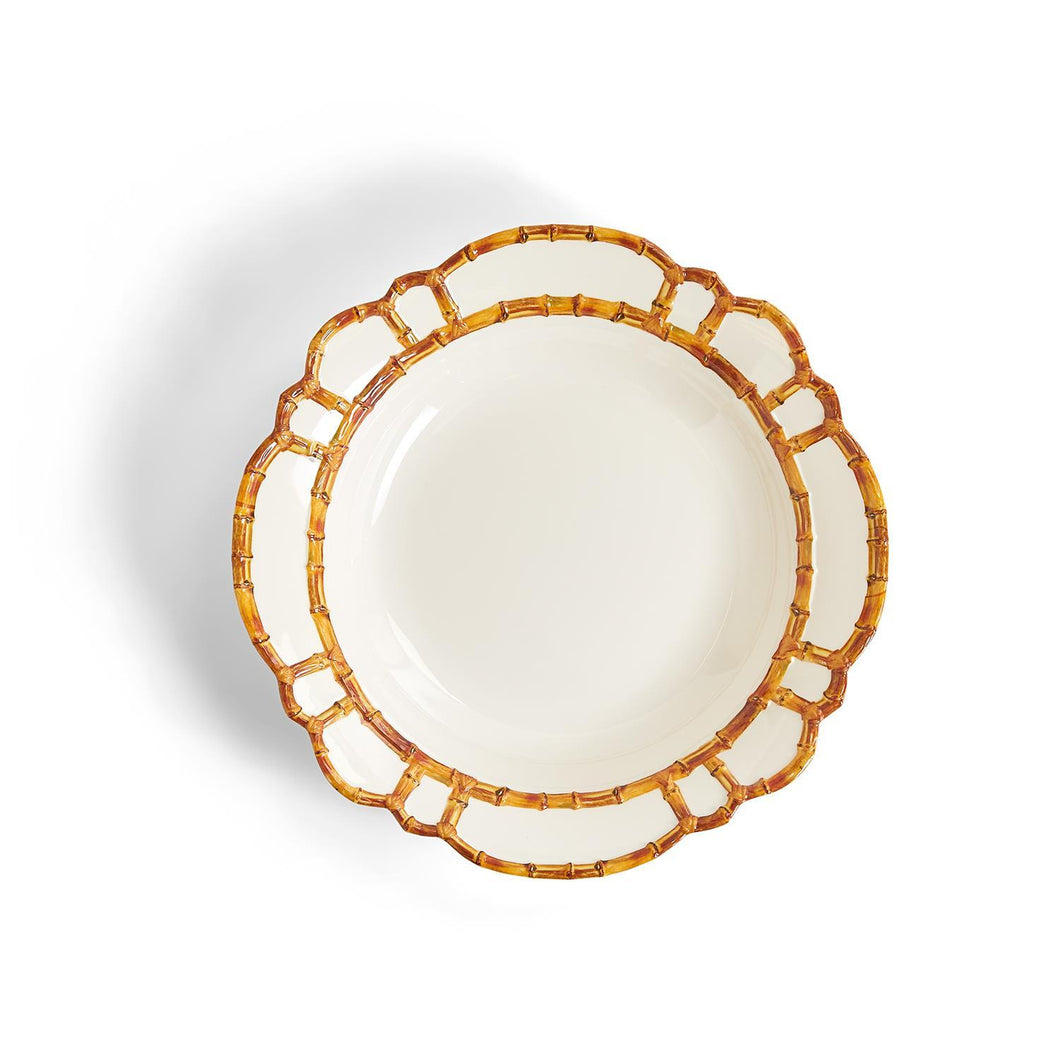 TWO'S COMPANY HAMPTON Faux Bamboo Touch Serving Bowl