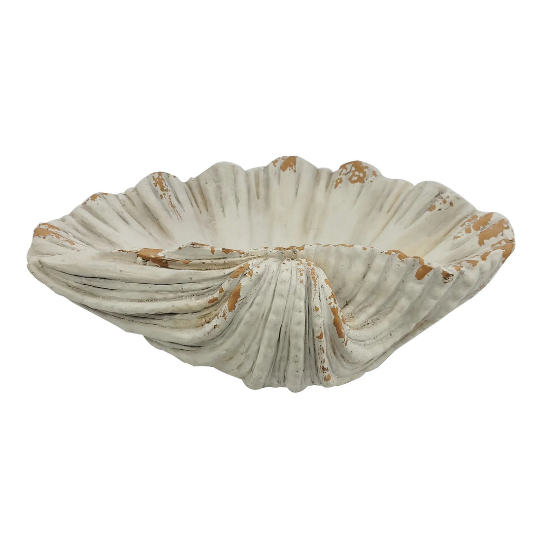 Cream Polyresin Seashell Planter