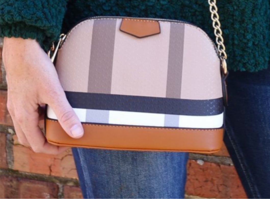 Brown Plaid Crossbody