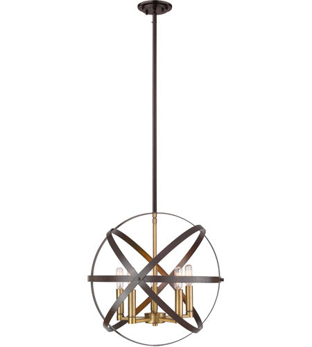 Hammered Bronze and Olde Brass Pendant Ceiling Light