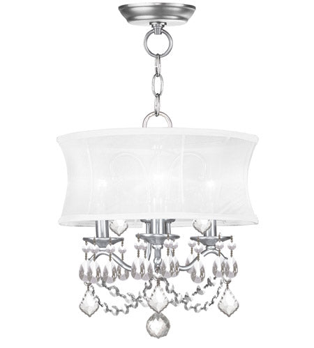 Brushed Nickel Convertible Mini Chandelier/Ceiling Mount Ceiling Light