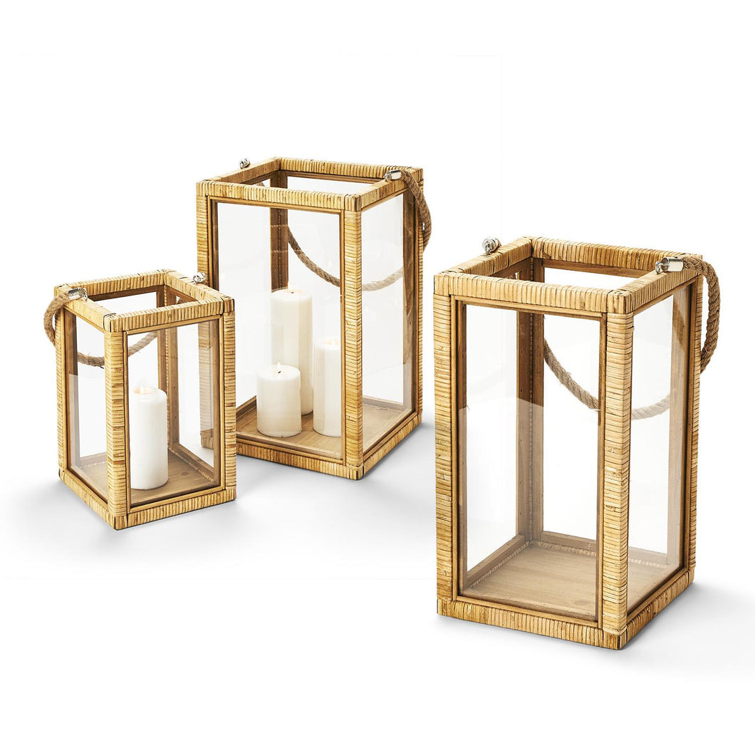 Rattan Lanterns with Rope Handle