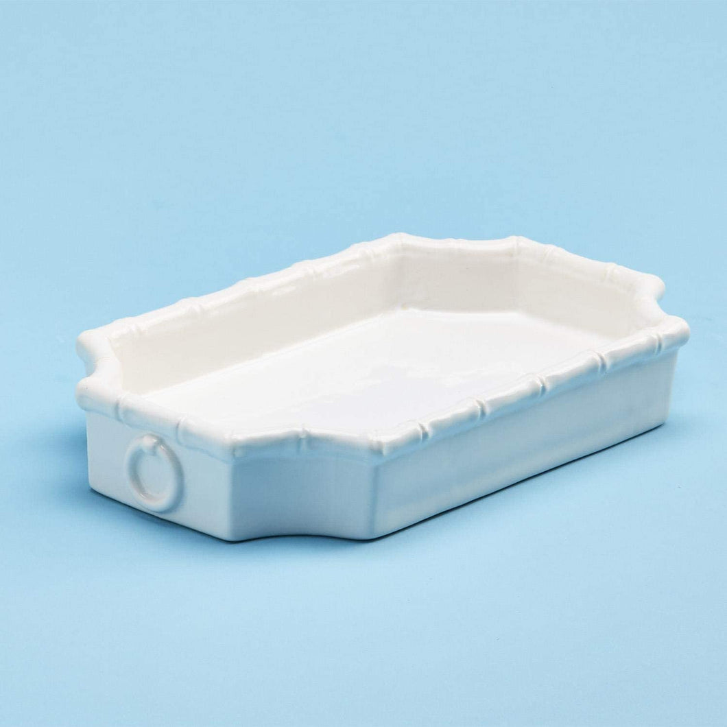 TWO'S COMPANY HAMPTON Faux Bamboo Fretwork Desk Tray