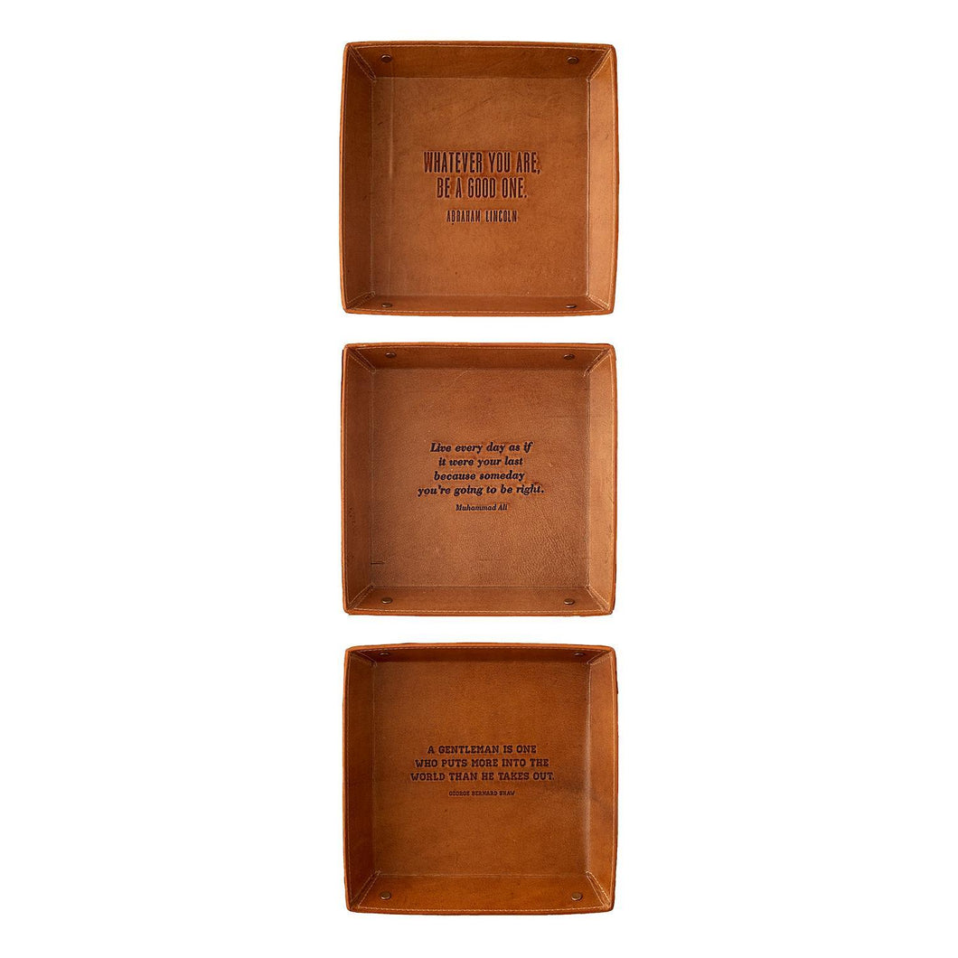 TWO'S COMPANYGenuine Leather Desk Tray