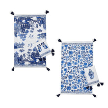 Load image into Gallery viewer, TWO'S COMPANY 2 Chic Blue Willow Dish Towels with embroidery
